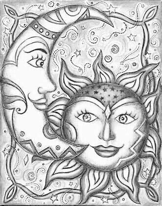 Top Sun And Moon Coloring Pages For Adults