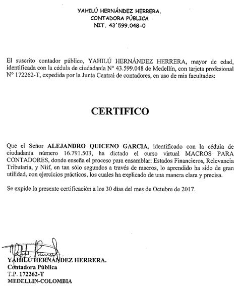 Formato Modelo Certificado De Ingresos Contador Publico Colombia Vrogue