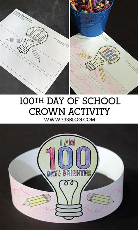 The coloring pages are printable and can be used in the classroom or at home. Activities, 100th day of school and Crowns on Pinterest