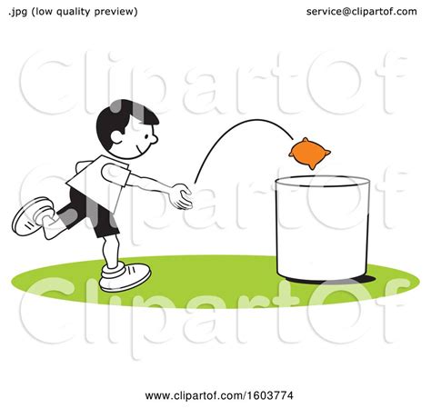 Clipart Of A Boy Playing A Bean Bag Toss Game Royalty Free Vector
