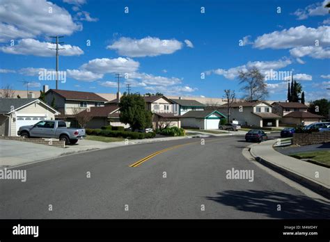 Suburban street and houses in Chino, CA, USA Stock Photo - Alamy