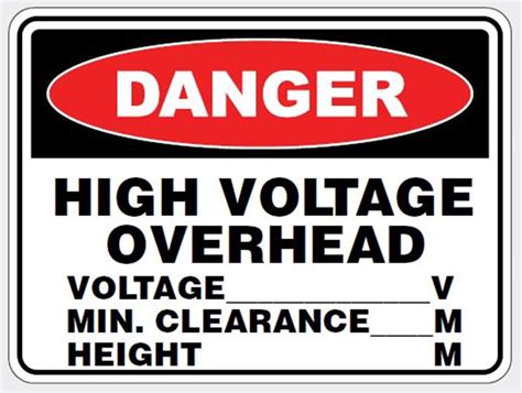 Danger High Voltage Overhead Sign All Trades Safety And Workwear Supplies
