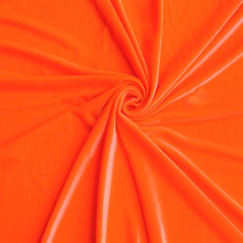 Medici Stretch Velvet Fabric Neon Orange 25 Yard Bolt
