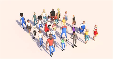 25 Characters Low Poly Animated Blender Market