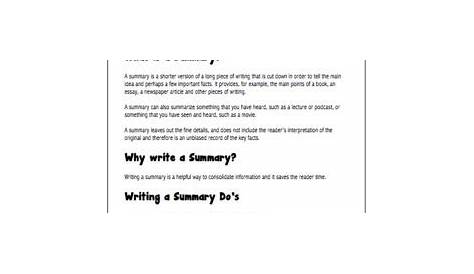 English: Writing A Summary Grades 6 - 12 by The Senior School Shop