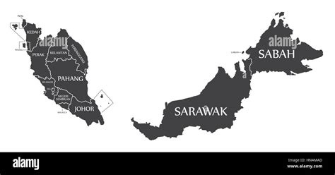 Vector Map Of Malaysia With Map Of Malaysia Is Isolated On 41 Off