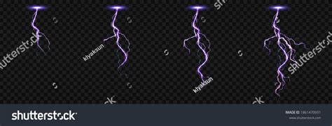 Sprite Sheet With Lightnings Thunderbolt Royalty Free Stock Vector