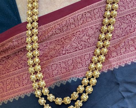Beaded Gold Necklace Matar Mala Indian Jewelry Gold Necklace Set South