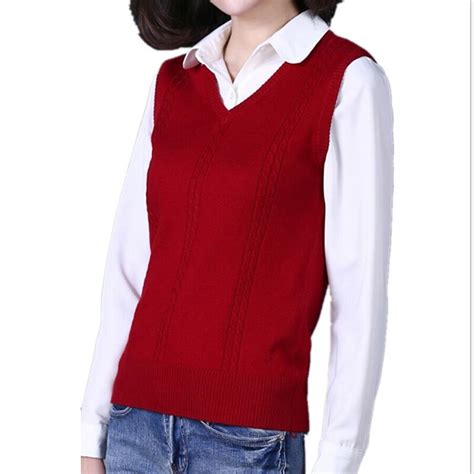 autumn and winter new cashmere vest women v neck knitted sweater clothing sleeveless sweater