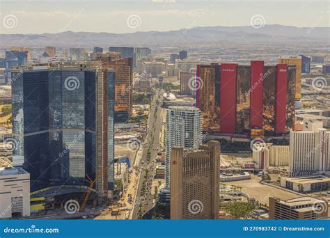 Beautiful Aerial View Of Strip From Stratosphere Tower Las Vegas Nevada Editorial Photography