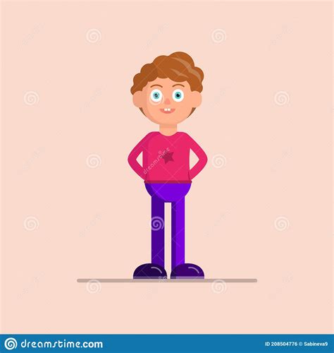 A Cute Cartoon Character Standing Stock Vector Illustration Of School
