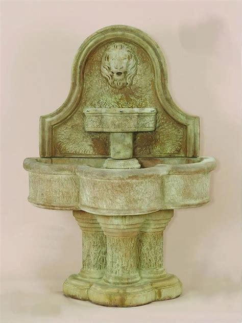 Updated on feb 04, 2021. Luccan Lion Wall Cast Stone Outdoor Water Fountain - Dorato (DO) | Products | Outdoor wall ...