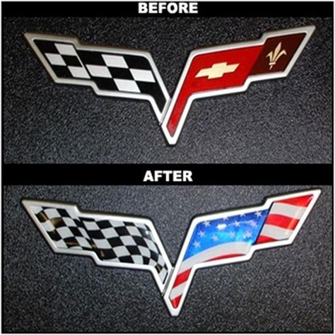 2005 2013 C6 Corvette American Flag Emblem Decal Overlay