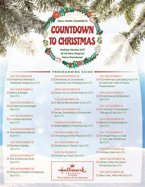 Hallmark Christmas Movies 2019 Checklist Full List And Schedule