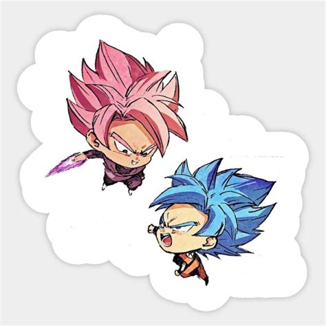 Gokuand Goku Black Rose Chibi Battle Goku Sticker Teepublic