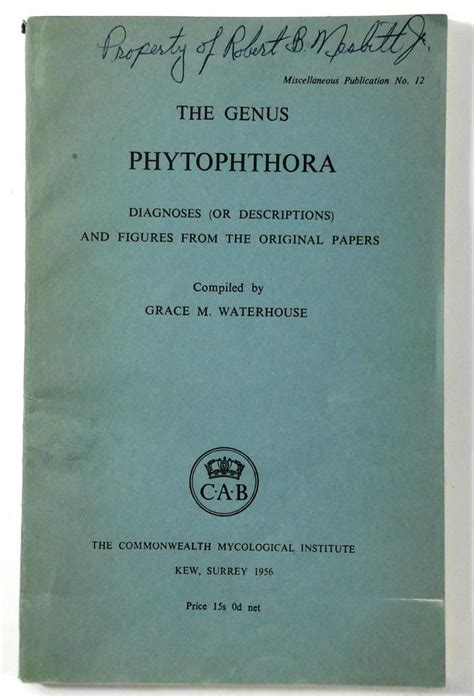 1956 The GENUS PHYTOPHTHORA Diagnoses Descriptions Commonwealth ...