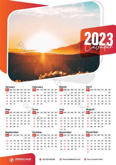 Wall Calendar 2023 Design Print Template Eps Free Download Pikbest