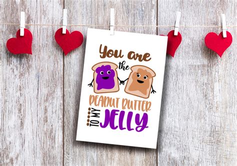 Funny Valentine Card Peanut Butter And Jelly Valentine Card Etsy