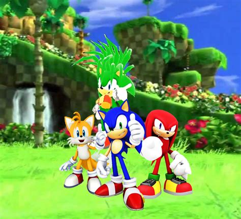 Sonic Tails Knuckles And Manic Green Hill By 9029561 On Deviantart