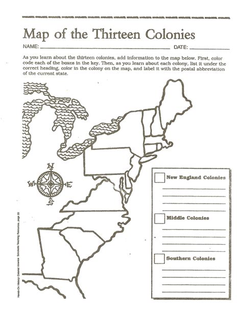 13 Colonies Map Worksheet Wendelina
