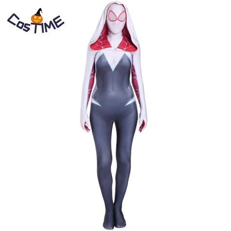 3d print spider woman gwen stacy costume spandex lycra zentai discolored venom spider cosplay
