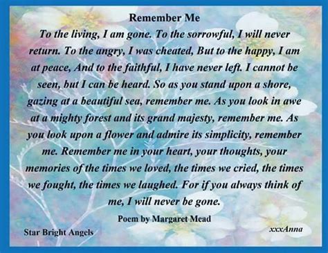 Margaret Mead Remember Me Poem Aol Image Search Results Loved One In