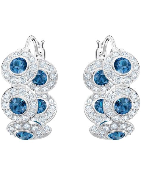 Swarovski Angelic Hoop Pierced Earrings In Blue Lyst