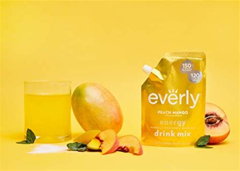 Everly Peach Mango Energy Natural Energy Drink Mix Powder Sugar Free