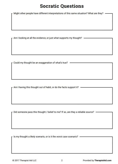 Worksheet Thought Modification 2 Therapy Worksheets Counseling