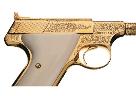 Magnificent Special Factory Engraved And Gold Finished Colt Woodsman