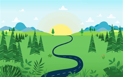 Vector Landscape Illustration 359348 Vector Art At Vecteezy