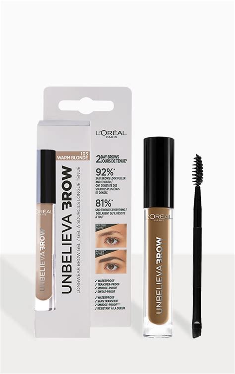 Loreal Paris Unbelievabrow Brow Gel 103 Warm Blonde Prettylittlething Sa