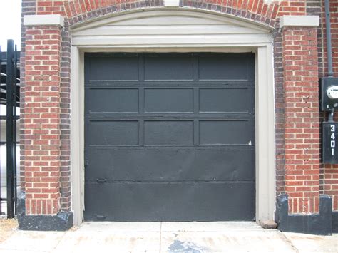 Red Brick Black Roll Up Garage Door Grunge Texture For Me