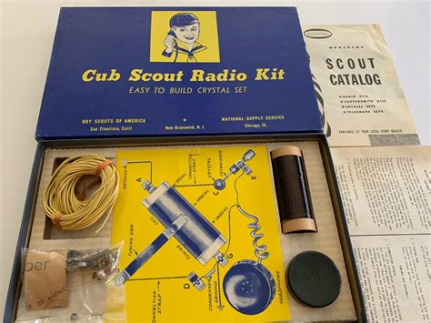 Cub Scout Vintage Crystal Radio Kit Instructions Parts In Orig Bags