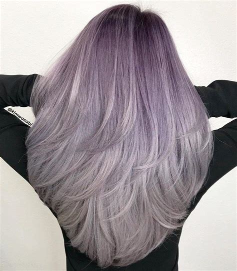 Lavender Ombre With Silver Highlights Dark Silver Hair Silver Ombre