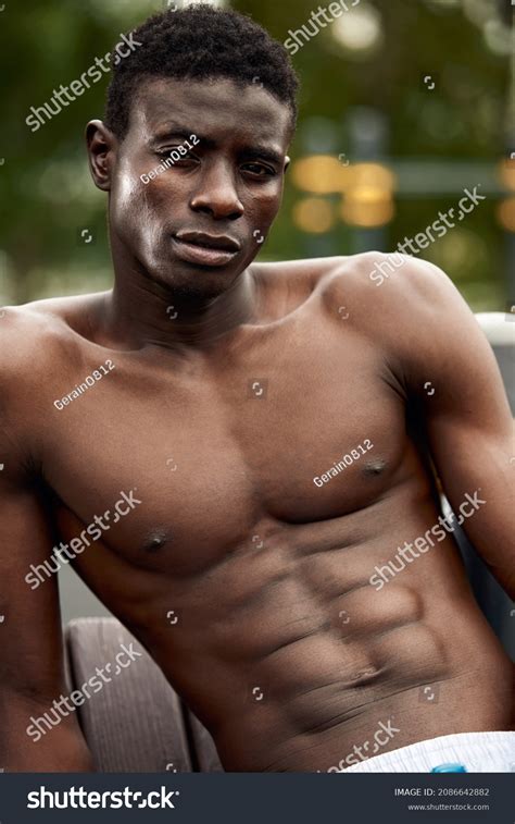 Strong Muscular Black Man Naked Torso Stock Photo Shutterstock