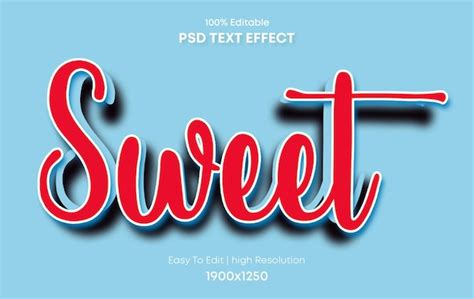 Premium Psd Sweet Psd 3d Text Effect Fully Editable High Quality