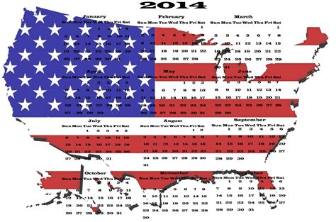 Calendar 2014 United States Map W Free Stock Photo Public Domain