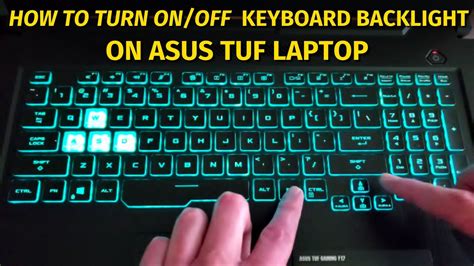 How To Turn On Or Turn Off Keyboard Lights On Asus Tuf Laptop Youtube
