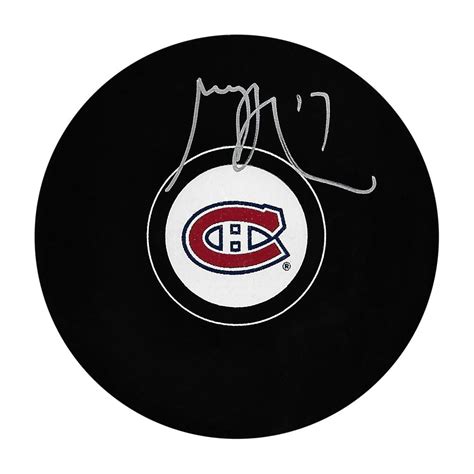 Georges Laraque Autographed Montreal Canadiens Puck Frozen Pond