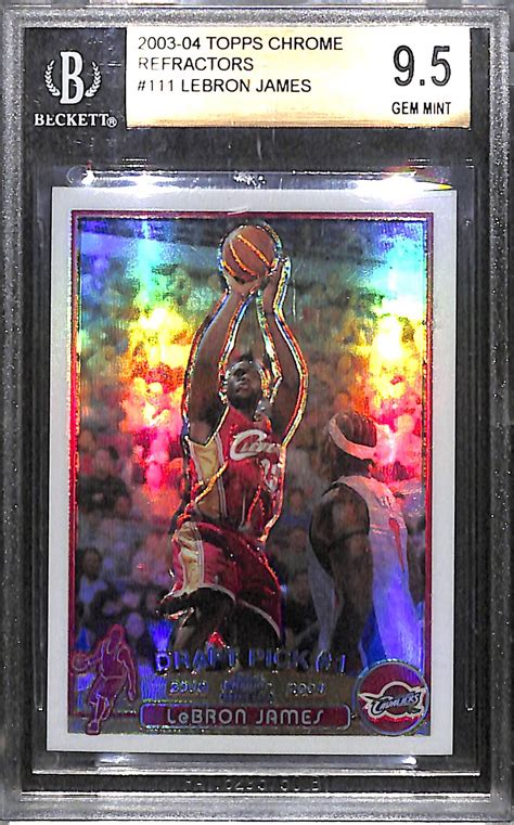 Maybe you would like to learn more about one of these? Lot Detail - RARE 2003-04 Topps Chrome Lebron James Rookie Refractor Graded BGS Beckett 9.5 Gem ...