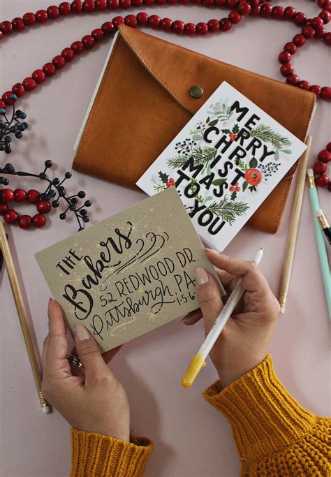 5 Holiday Card Envelope Decorating Ideas Lily And Val Living