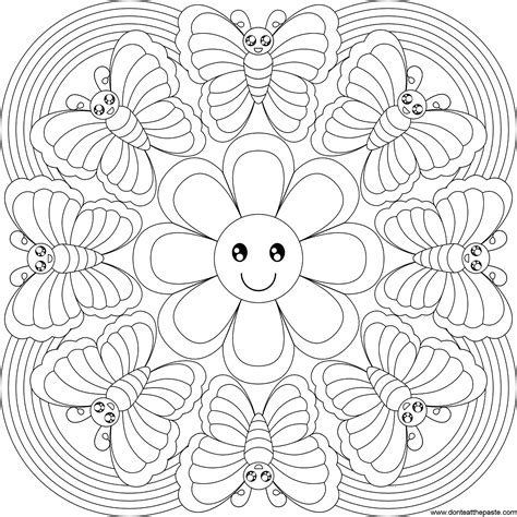 Don't Eat the Paste: Butterfly Rainbow Mandala to color