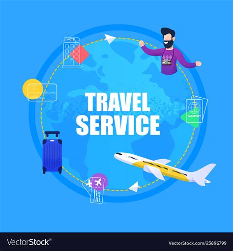 Banner Travel Service Ticket Booking Royalty Free Vector