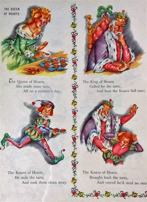 Queen Of Hearts Nursery Rhyme Matted Vintage X Print Etsy