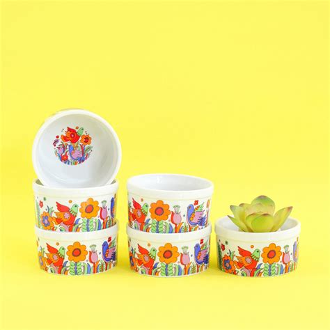 Sold Mid Century Mod Royal Crown Porcelain Ramekins Wise Apple Vintage