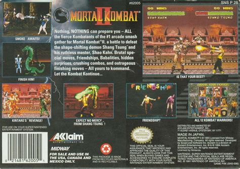 Mortal Kombat II 1994 SNES Box Cover Art MobyGames