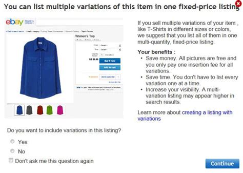 How To List Multiples Of An Item For Sale On Ebay With Variations Dummies