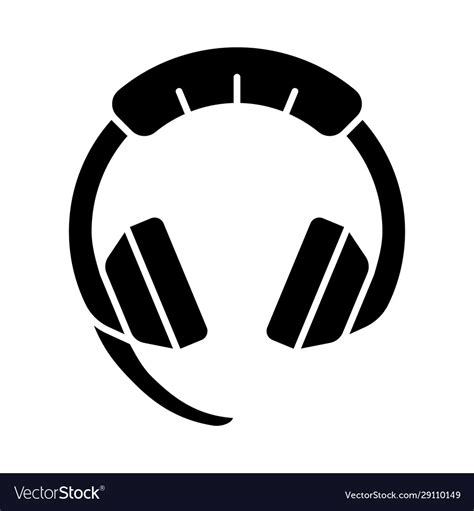Gaming Headset Glyph Icon Royalty Free Vector Image