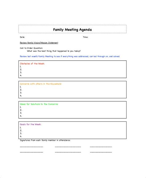 I told you we were geeks. 8+ Family Meeting Agenda Templates - Free Sample, Example ...